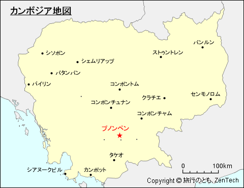 カンボジア地図