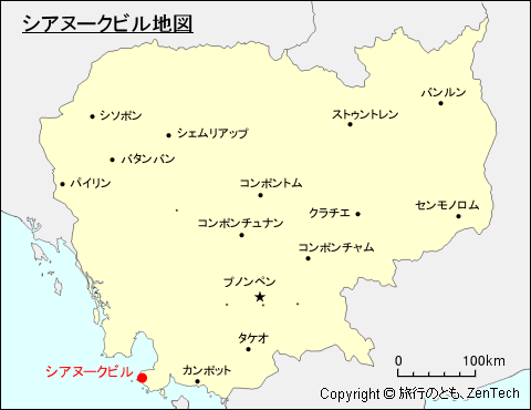 シアヌークビル地図