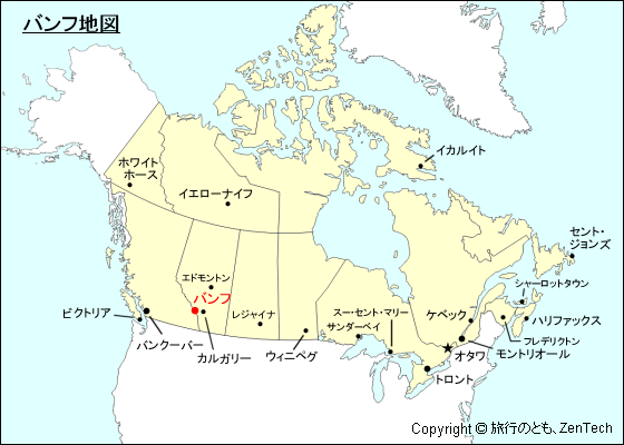 カナダ バンフ地図 旅行のとも Zentech