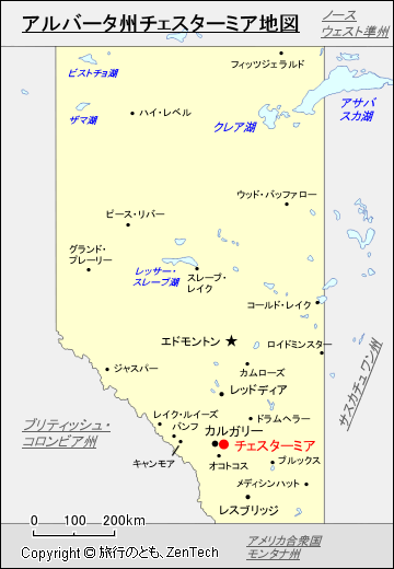 アルバータ州チェスターミア地図