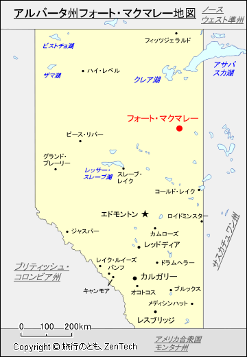 アルバータ州フォート・マクマレー地図