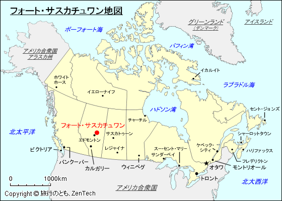 フォート・サスカチュワン地図