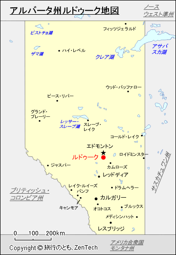 アルバータ州ルドゥーク地図