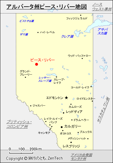 アルバータ州ピース・リバー地図