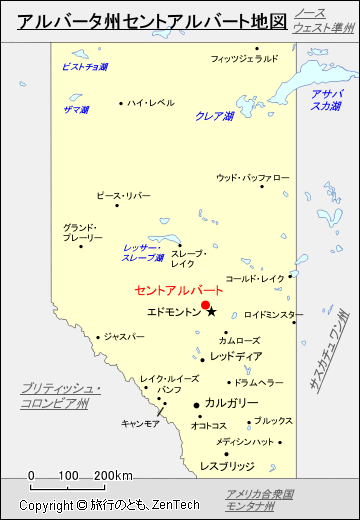 アルバータ州セントアルバート地図