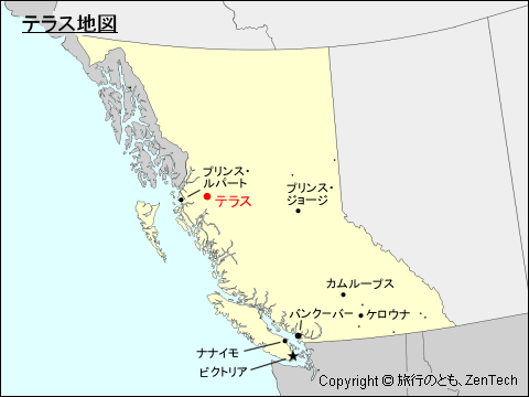 ブリティッシュ・コロンビア州テラス地図