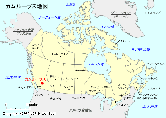 カムループス地図