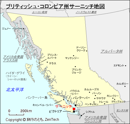 ブリティッシュ・コロンビア州サーニッチ地図