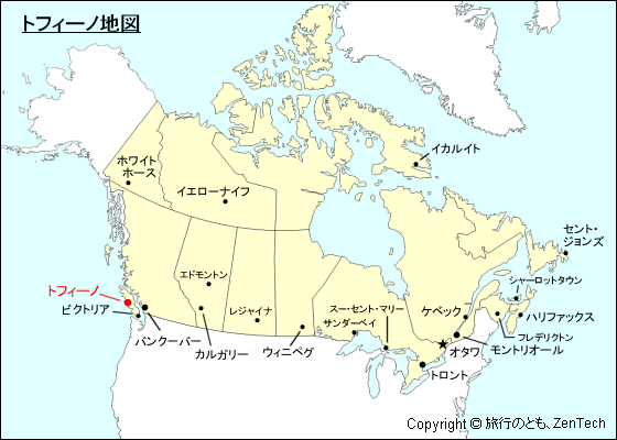 トフィーノ地図