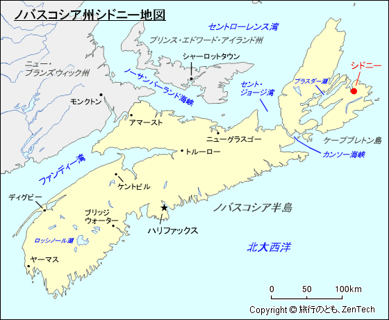 ノバスコシア州シドニー地図