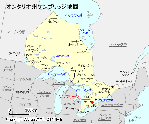 オンタリオ州ケンブリッジ地図