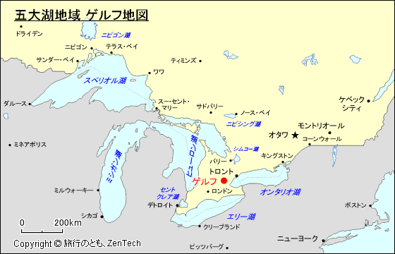 五大湖地域 ゲルフ地図