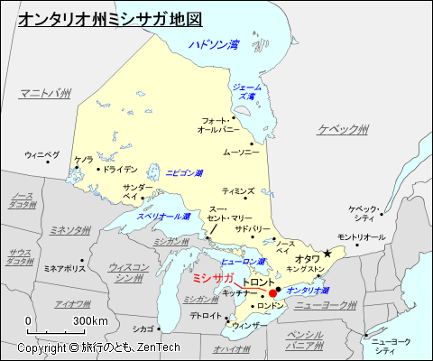 オンタリオ州ミシサガ地図