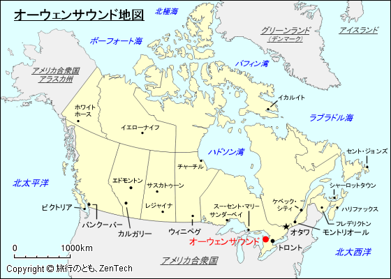 オーウェンサウンド地図