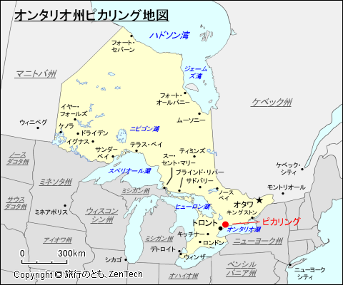 オンタリオ州ピカリング地図