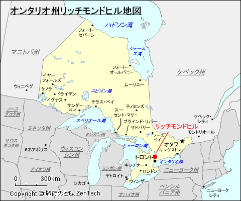 オンタリオ州リッチモンドヒル地図