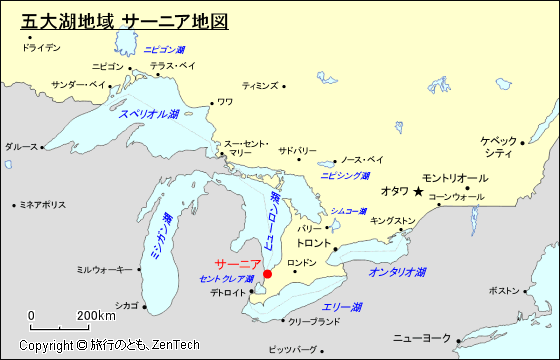 五大湖地域 サーニア地図