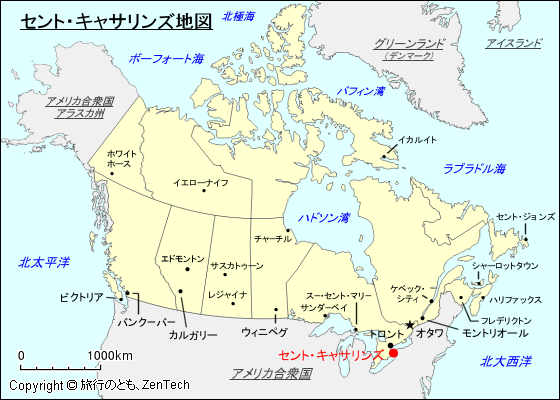 セント・キャサリンズ地図