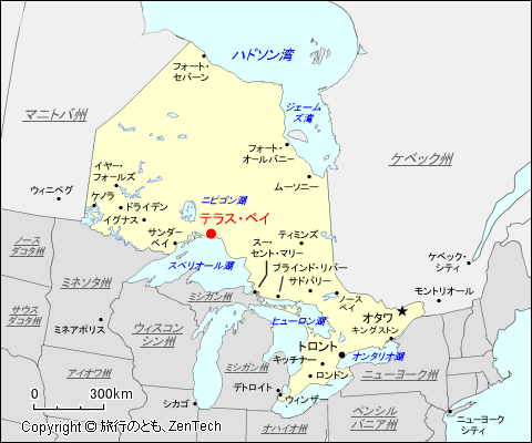 オンタリオ州テラス・ベイ地図