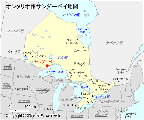 オンタリオ州サンダーベイ地図