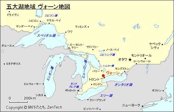 五大湖地域 ヴォーン地図