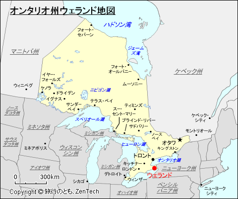 オンタリオ州ウェランド地図