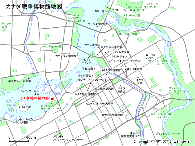 カナダ戦争博物館地図