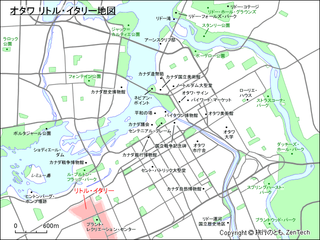 オタワ リトル・イタリー地図