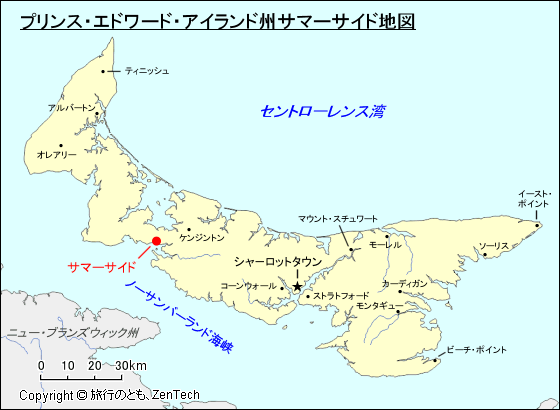 プリンス・エドワード・アイランド州サマーサイド地図