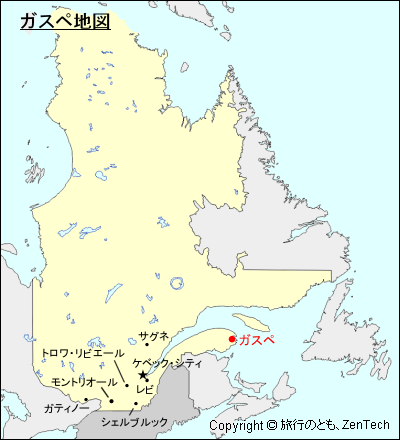 ケベック州ガスペ地図