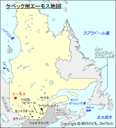 ケベック州エーモス地図