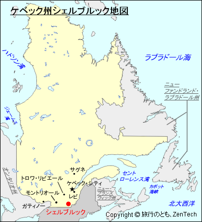 ケベック州シェルブルック地図