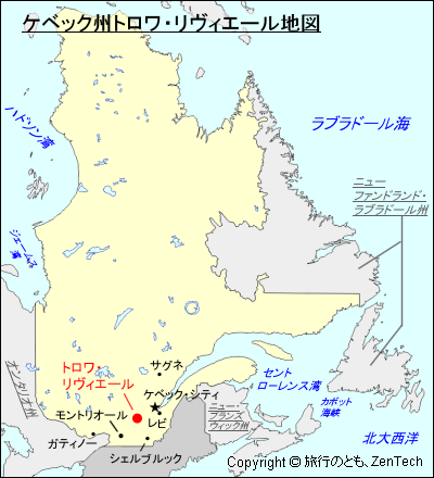 ケベック州トロワ・リヴィエール地図