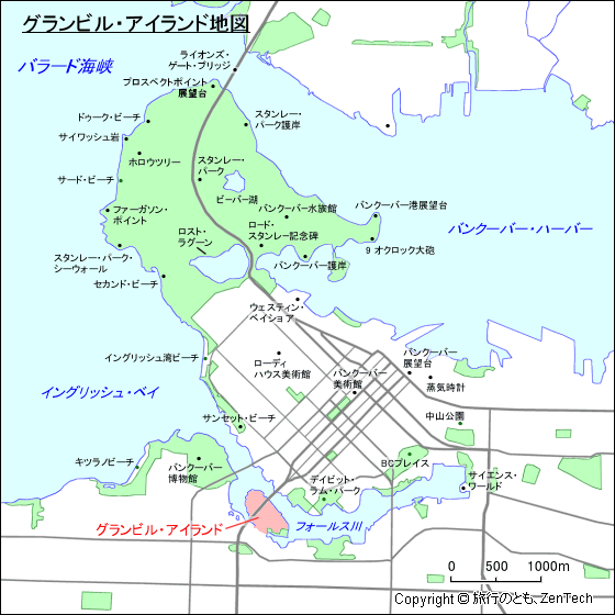 グランビル・アイランド地図