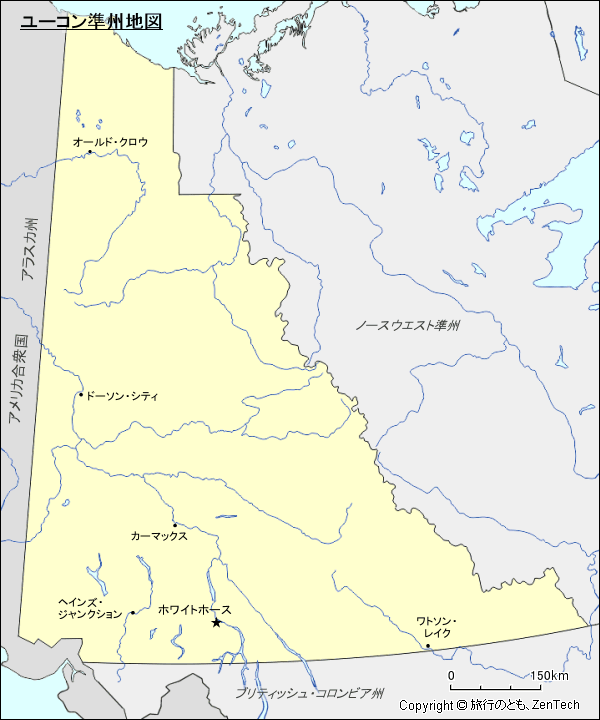 ユーコン準州地図