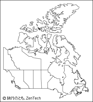 カナダ白地図