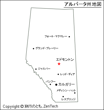 アルバータ州地図