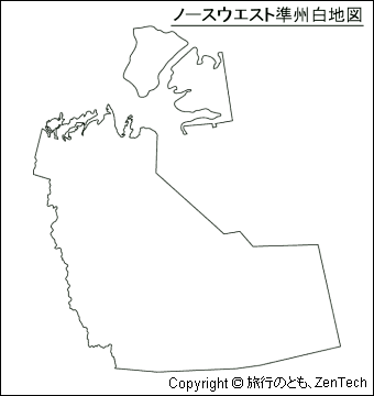 ノースウエスト準州白地図