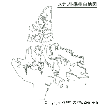ヌナブト準州白地図