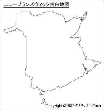 ニュー・ブランズウィック州白地図