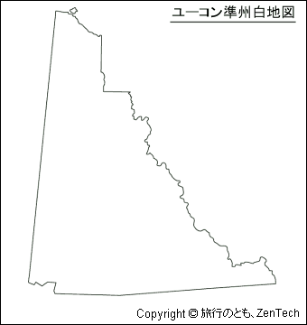 ユーコン準州白地図