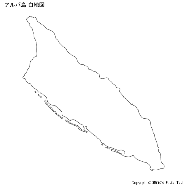 アルバ島 白地図