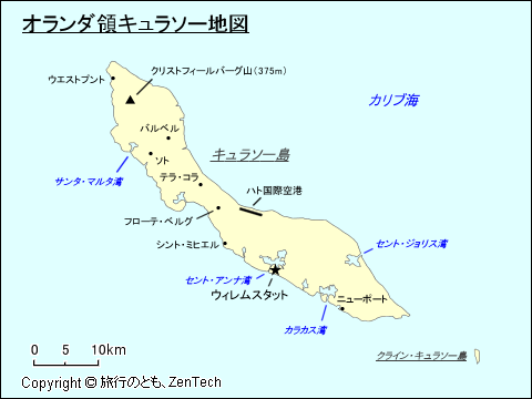 オランダ領キュラソー地図