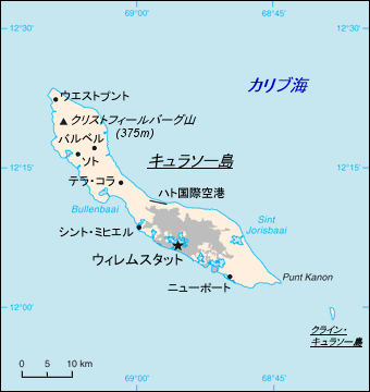 オランダ領キュラソー地図