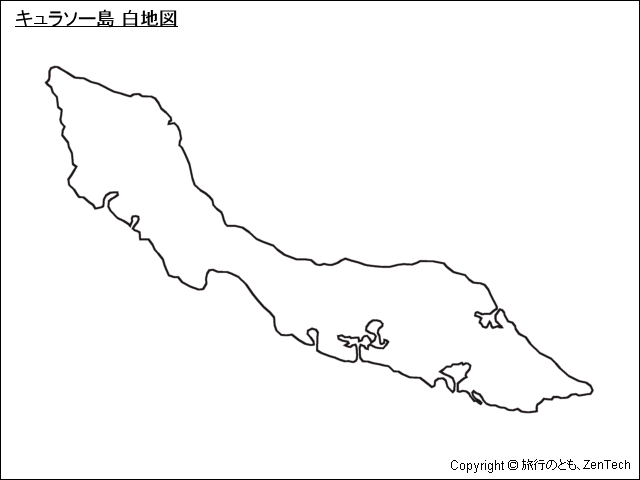 キュラソー島 白地図
