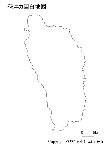 ドミニカ国白地図（中サイズ）