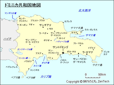 ドミニカ共和国地図