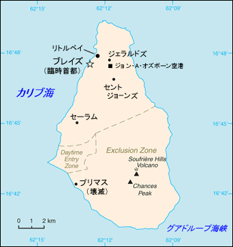 イギリス領モントセラト地図