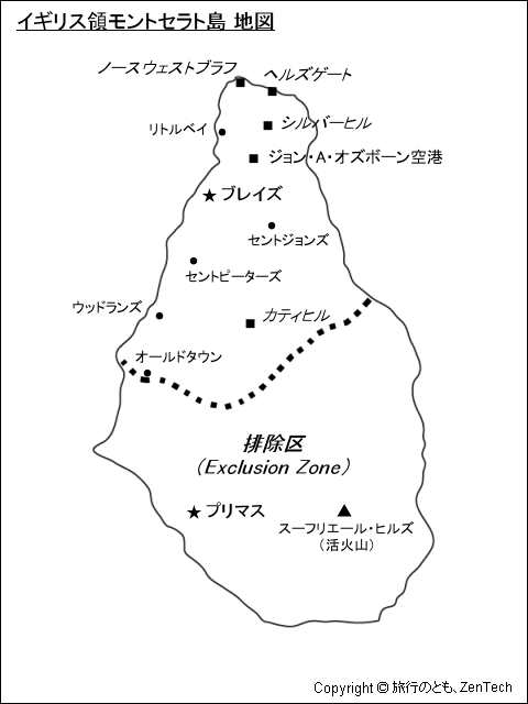 イギリス領モントセラト島 地図