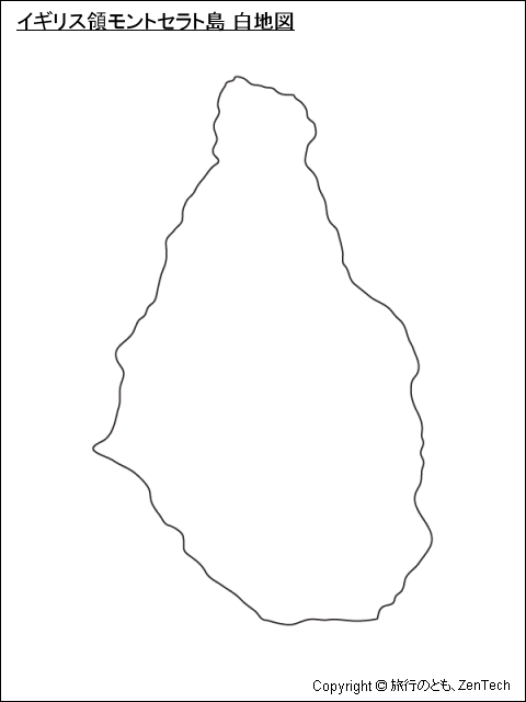 イギリス領モントセラト島 白地図